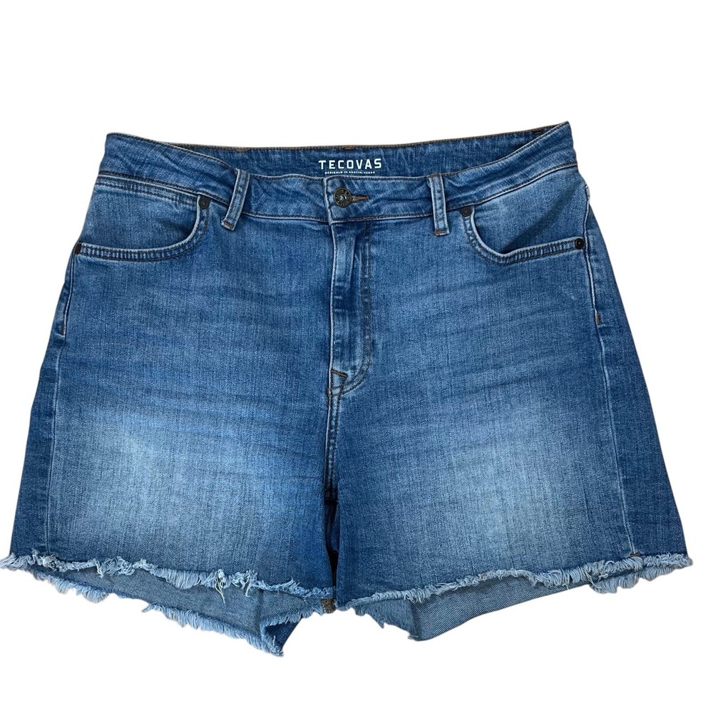 Tecovas Cutt-Off Jeans Shorts Womens 30 (Fits 32x5) Light Wash Stretch Denim - Picture 1 of 7